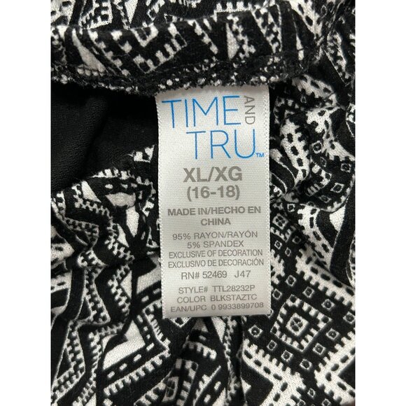 Time And Tru One-Shoulder Black White Ruffle Dress Sz XL - Picture 5 of 8